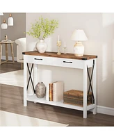 gaomon Wooden Entryway Table, Farmhouse Console Table with 2 Drawers