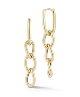 Rachel Zoe Fine Jewelry 14K Gold Tri-Curb Link Dangle Drop Earrings