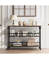gaomon Console Table, 3-Tier Sofa Tables Narrow Entryway Table with Storage
