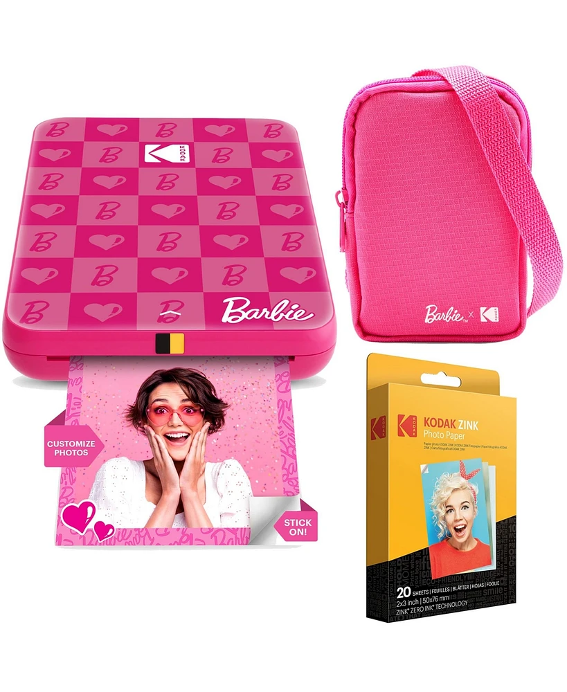 Kodak x Barbie Step Slim Instant Photo Printer, 2x3" Portable Printer Iconic Style - Bundle