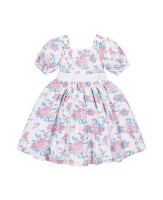 Hope & Henry Heirloom Girls' Organic Short Sleeve Puff Party Dress, Kids