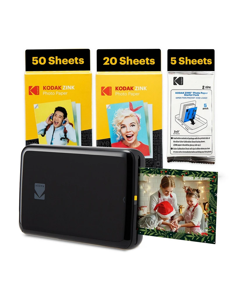 Kodak Step Mobile Instant Photo Printer 2x3" & Zink Photo Paper (75 Sheets) Bundle