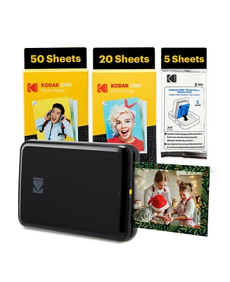 Kodak Step Mobile Instant Photo Printer 2x3" & Zink Photo Paper (75 Sheets) Bundle