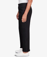 Alfred Dunner Petite Classics Black Denim Fringe Capri Pants