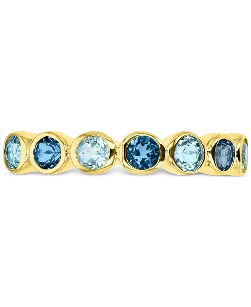 Lab-Created Blue Sapphire Stack Ring (1-1/2 ct. t.w.) 14k Gold-Plated Sterling Silver