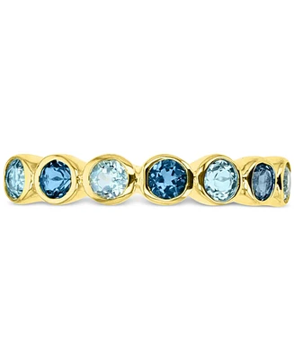 Lab-Created Blue Sapphire Stack Ring (1-1/2 ct. t.w.) 14k Gold-Plated Sterling Silver