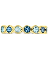 Lab-Created Blue Sapphire Stack Ring (1-1/2 ct. t.w.) 14k Gold-Plated Sterling Silver