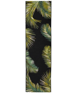 Liora Manne' Marina Palm Border 1'11"x7'6" Runner Area Rug
