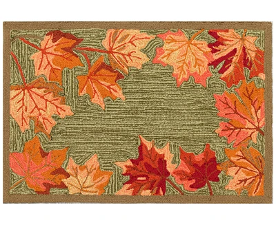 Liora Manne' Ravella Falling Leaves Border 2'x3' Area Rug