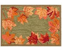 Liora Manne' Ravella Falling Leaves Border 2'x3' Area Rug