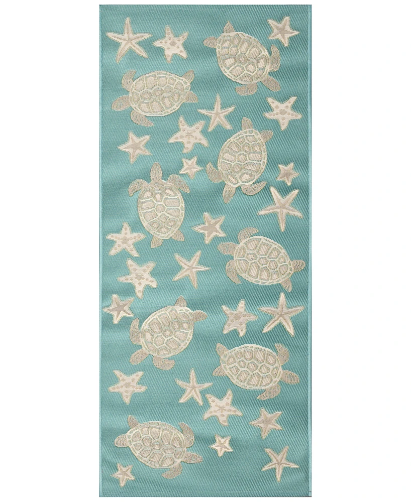 Liora Manne' Esencia Turtle and Stars 1'11"x4'11" Runner Area Rug