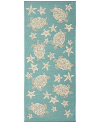 Liora Manne' Esencia Turtle and Stars 1'11"x4'11" Runner Area Rug