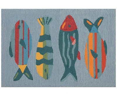 Liora Manne' Frontporch Fishes 2'6"x4' Area Rug