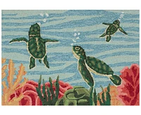 Liora Manne' Frontporch Swimming Baby Turtles 2'x3' Area Rug