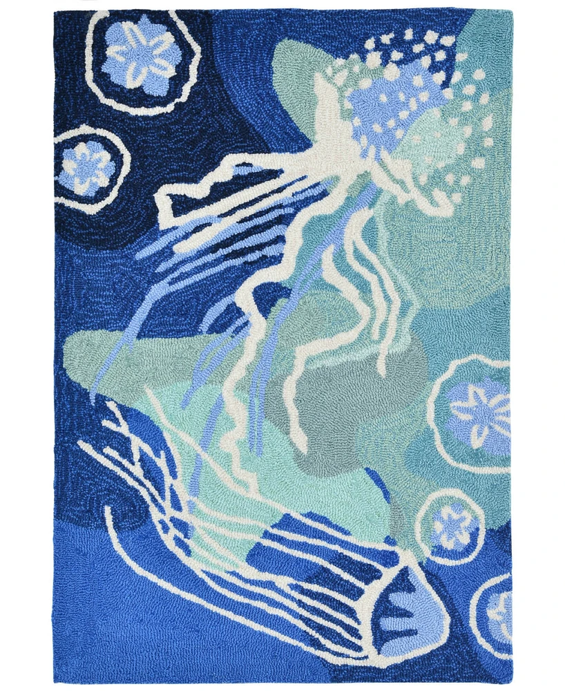 Liora Manne' Capri Jelly Fish 1'8"x2'6" Area Rug