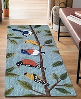 Liora Manne' Frontporch Birds on A Branch 2'x5' Runner Area Rug