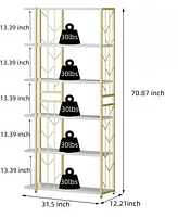 gaomon Open Modern Bookcase Shelf Storage Organizer