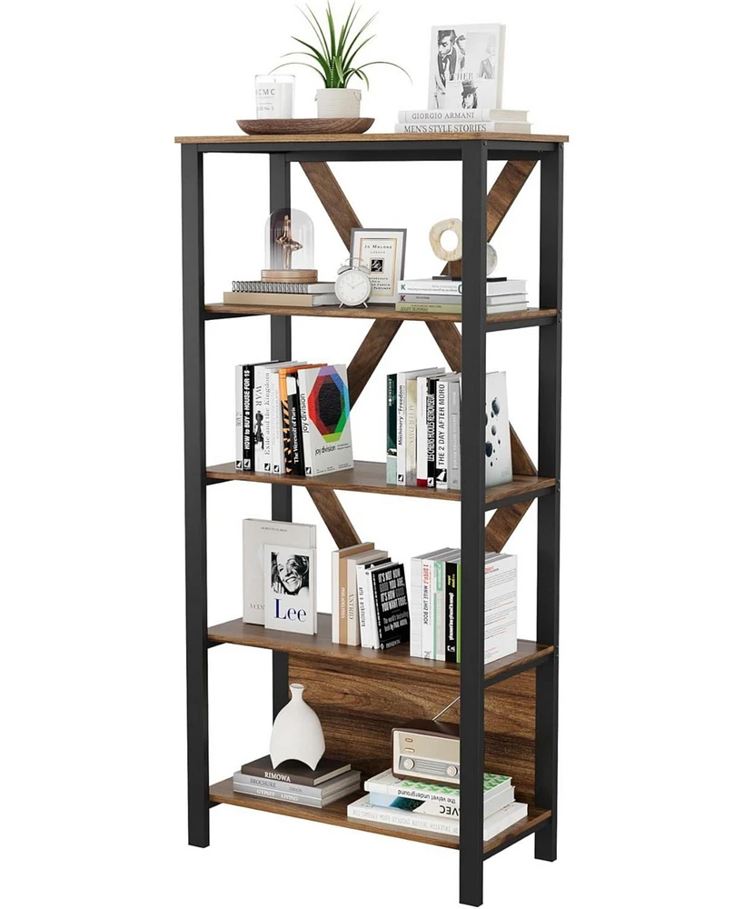 gaomon Industrial Open Display Wood Shelves with Dimmable Rgb Strip Light