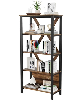 gaomon Industrial Open Display Wood Shelves with Dimmable Rgb Strip Light