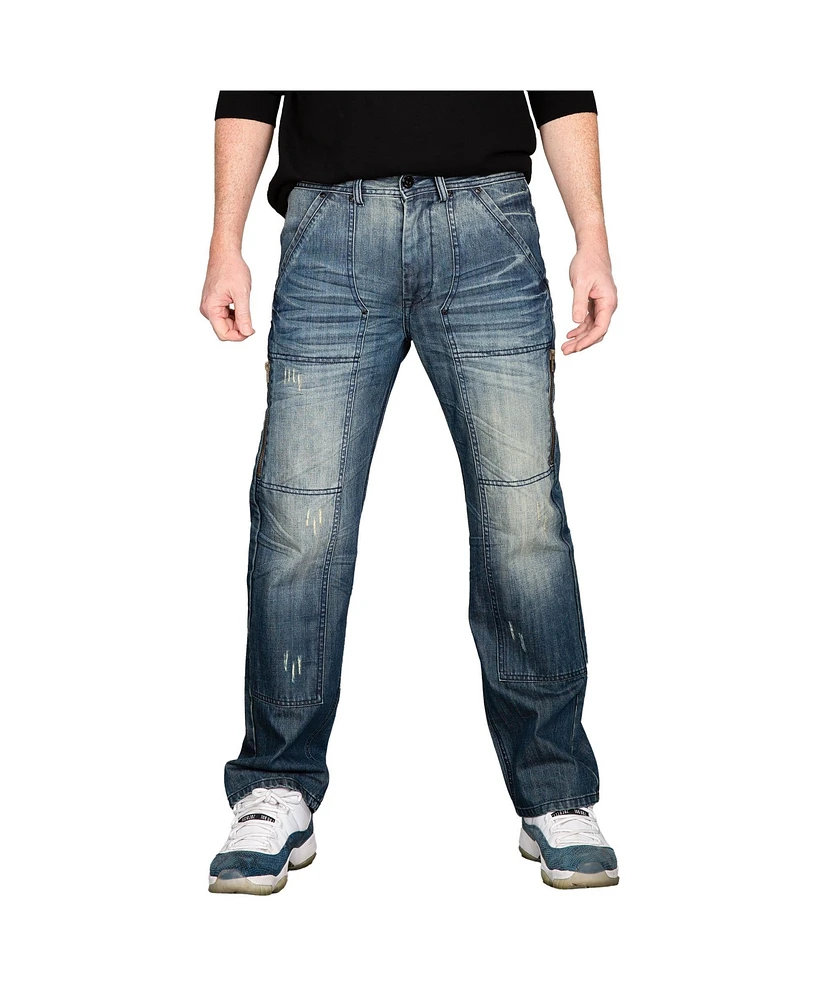 Level 7 Men's Zipper Pocket Relaxed Bootcut Premium Denim Jean