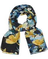 Calvin Klein Abstract Floral Chiffon Scarf