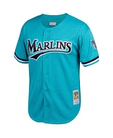 Mitchell & Ness Men's Andre Dawson Teal Florida Marlins Cooperstown Collection Mesh Batting Practice Button-Up Jersey