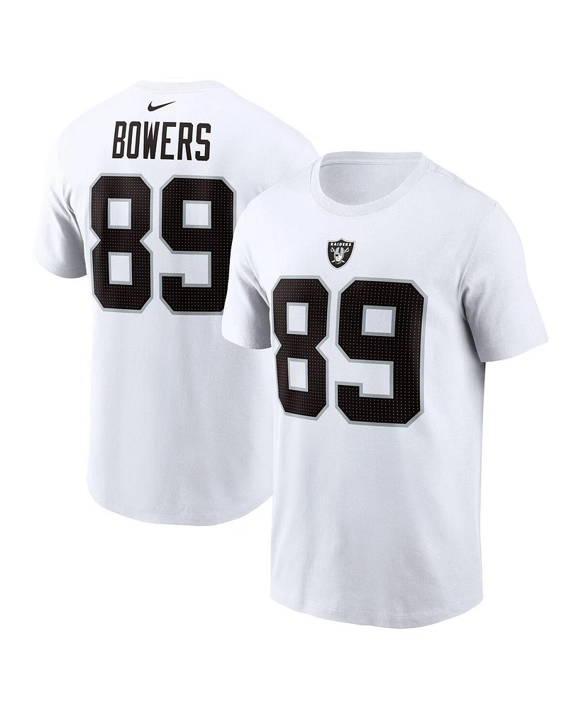 Nike Men's Brock Bowers White Las Vegas Raiders Name Number T-Shirt