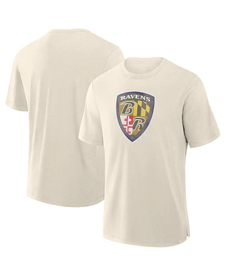 Fanatics Men's Cream Baltimore Ravens Slub T-Shirt