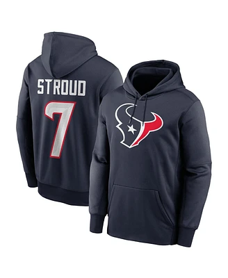 Nike Men's C.j. Stroud Navy Houston Texans Player Name Number Performance Pullover Hoodie