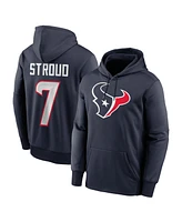 Nike Men's C.j. Stroud Navy Houston Texans Player Name Number Performance Pullover Hoodie