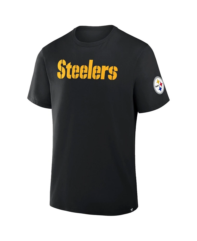 Fanatics Men's Black Pittsburgh Steelers Legacy Cotton T-Shirt