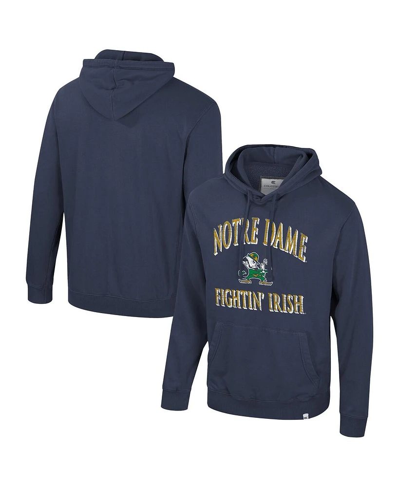 Colosseum Men's Navy Notre Dame Fighting Irish Big Tall Cap E-Tan Pullover Hoodie