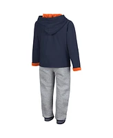 Colosseum Toddler Navy/Heather Gray Auburn Tigers Poppies Hoodie Sweatpants Set