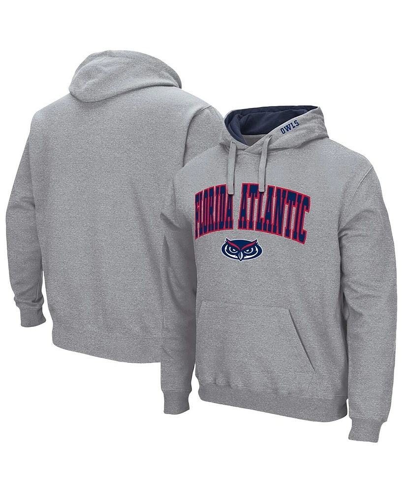 Colosseum Men's Heather Gray Florida Atlantic Owls Arch Logo 3.0 Pullover Hoodie