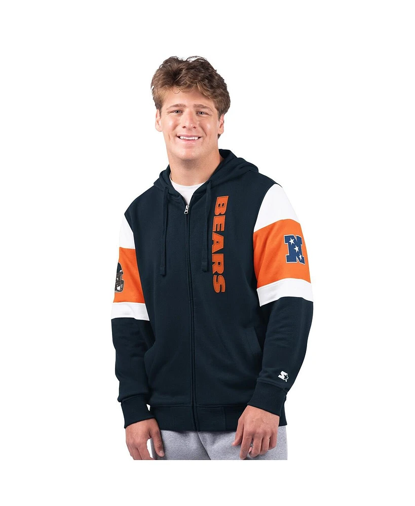 Starter Men's Navy Chicago Bears Extreme Full-Zip Hoodie