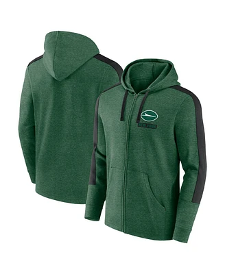 Fanatics Men's Heather Green New York Jets Gains Full-Zip Hoodie