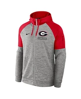 Nike Men's Heather Gray Georgia Bulldogs Fitness Raglan Performance Full-Zip Hoodie