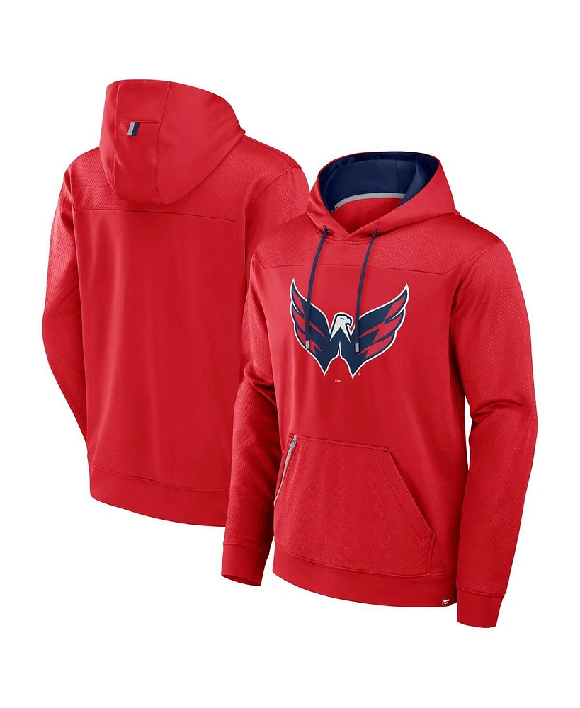 Fanatics Men's Red Washington Capitals Defender Pullover Hoodie