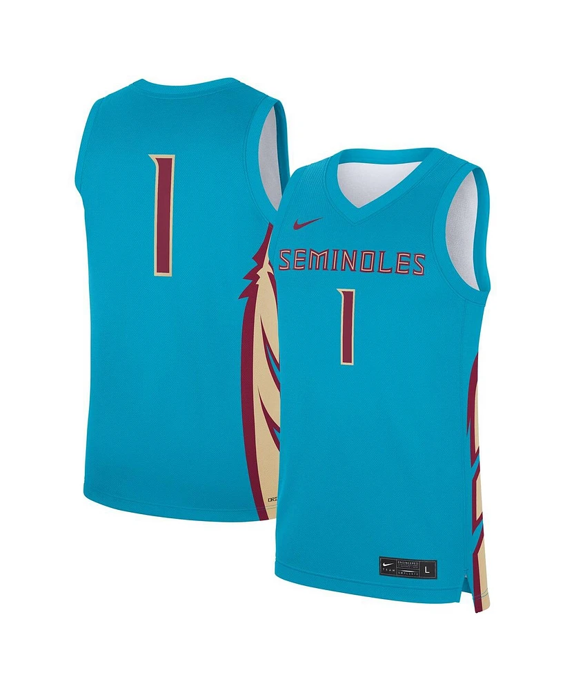 Nike Men's 1 Turquoise Florida State Seminoles Alternate Replica Jersey