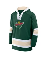 Fanatics Men's Green Minnesota Wild Inside Line Fleece Pullover Hoodie