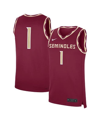 Nike Men's 1 Garnet Florida State Seminoles Road Replica Jersey