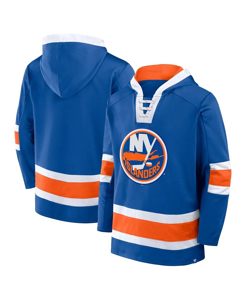 Fanatics Men's Royal New York Islanders Inside Line Fleece Pullover Hoodie