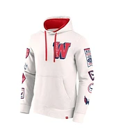 Fanatics Men's White Washington Capitals Letterman Fleece Pullover Hoodie