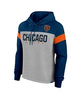 Fanatics Women's Heather Gray/Navy Chicago Bears Bold Play Call Pullover Hoodie