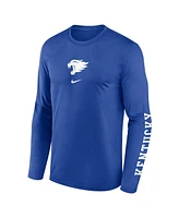 Nike Men's Royal Kentucky Wildcats Primetime Center Lockup Two-Hit Legend Long Sleeve T-Shirt