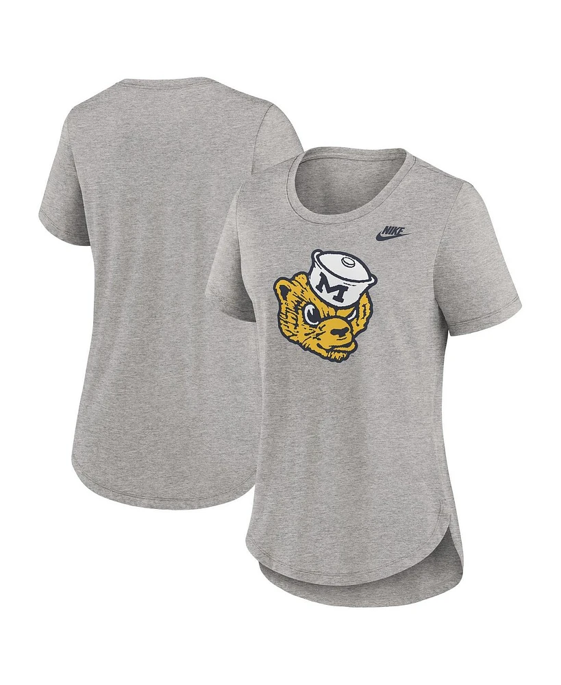 Nike Women's Heather Gray Michigan Wolverines Legacy Tri-Blend T-Shirt