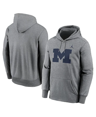 Jordan Men's Heather Gray Michigan Wolverines Primetime Endzone Performance Pullover Hoodie