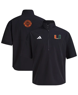 Adidas Men's Black Miami Hurricanes 2024 Half-Zip Short Sleeve Training Jacket