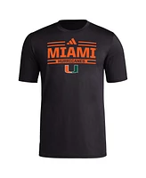 Adidas Men's Black Miami Hurricanes Strategy Pre-Game T-Shirt