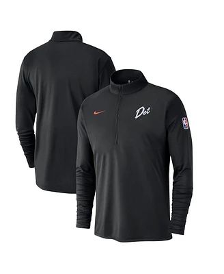 Nike Men's Black Detroit Pistons 2024/25 City Edition Authentic Coaches Performance Half-Zip Top